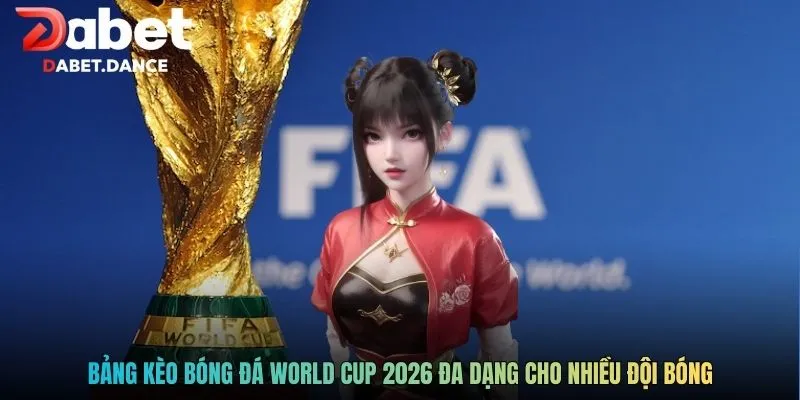 Bảng kèo bóng đá World Cup 2026 đa dạng cho nhiều đội bóng